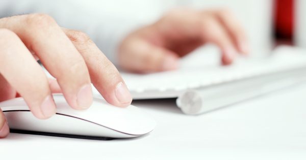 hand, mouse, keyboard, computer, office, desk